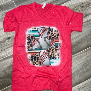 Baseball Cross • Baseball Shirt • Baseball Bleached Shirt • Baseball Mom