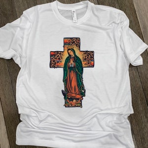 Virgen De Guadalupe Kreuz • Leopardenmuster • Gepardendruck • Unsere Liebe Frau von Guadalupe • Virgencita