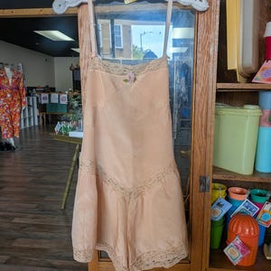 Antique Pale Pink Silk Teddy, Lingerie