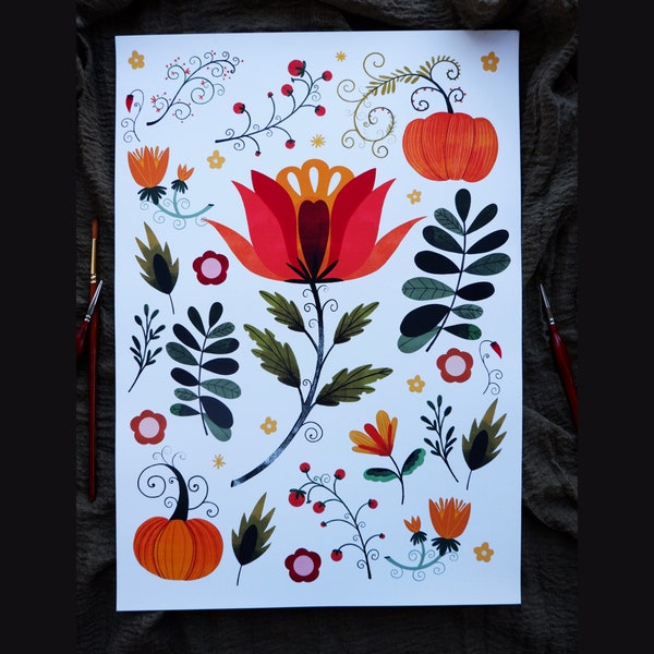 Folk Art Wall Decor Etsy