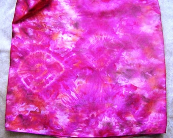 Cranberry & Pink Hand painted Silk Scarf