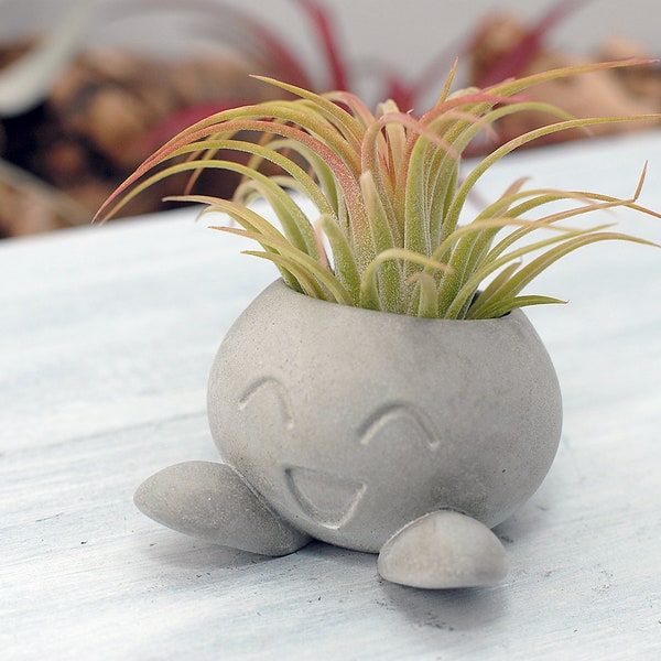 Succulent Planter, Small Radish Anime Creature, Concrete Planter,  Office Décor, Home Décor, Cute Concrete Planter, Indoor Planter