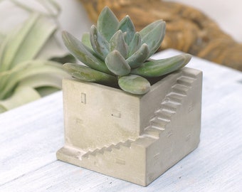 Planter Pot - Concrete, Indoor Planter, Staircase Planter, Succulent Planter, Home Office Décor, Architectural Planter, Unique planter