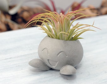 Succulent Planter, Small Radish Anime Creature, Concrete Planter,  Office Décor, Home Décor, Cute Concrete Planter, Indoor Planter