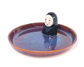 Handmade Ceramic Jewelry Dish: Incense Stick Burner, Ring Dish, Trinket Dish, Ghost & Spirit Ceramics