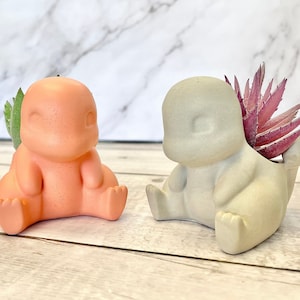 Mini Fire Dragon Concrete Planter – Mini Succulent Pot, Cute Handmade Decor for Home & Office, Fantasy Lover Gift