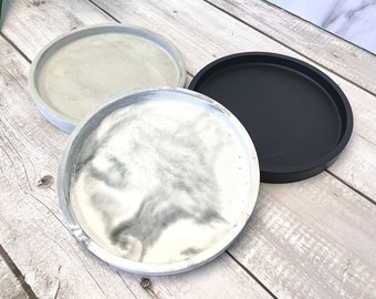 Concrete Tray, Concrete Plate, 7” Planter Dish, Round Concrete Tray, Jewelry Tray, Table Centerpiece, Key Tray, Desk Accessories