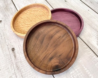 Catchall Wood Tray, Circular Valet tray, Desk Organizer, Ring Dish, Office Organizer, Key and Coin Tray, House Warming