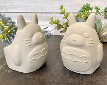 Planter Pot - Concrete, My Neighbor Anime creature Planter, Office Desk Décor, Home Décor, Indoor Planter, Cute Anime Planter,