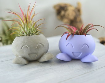 Concrete Succulent Planter, Radish Anime Creature Succulent Planter - Medium , Office & Home Décor, Indoor Planter, Cute Succulent Planter