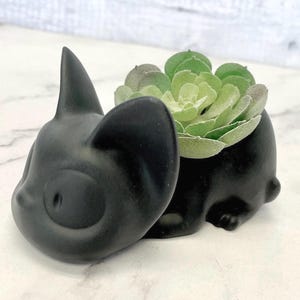 Cat Planter: Handmade Concrete Succulent Pot - inspired Studio Ghibli Decor
