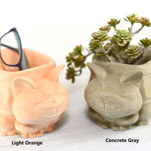 Anime Cat Bus Concrete Planter – Large Succulent Pot, Cute Indoor Decor, Office & Home Gift