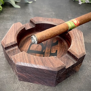 Cigar Holder, Cigar Ashtray, Unique Ashtray, Custom Walnut Ashtray, Cigar Accessories, Husband & Fathers Gift, Groomsman Gift, Man Cave