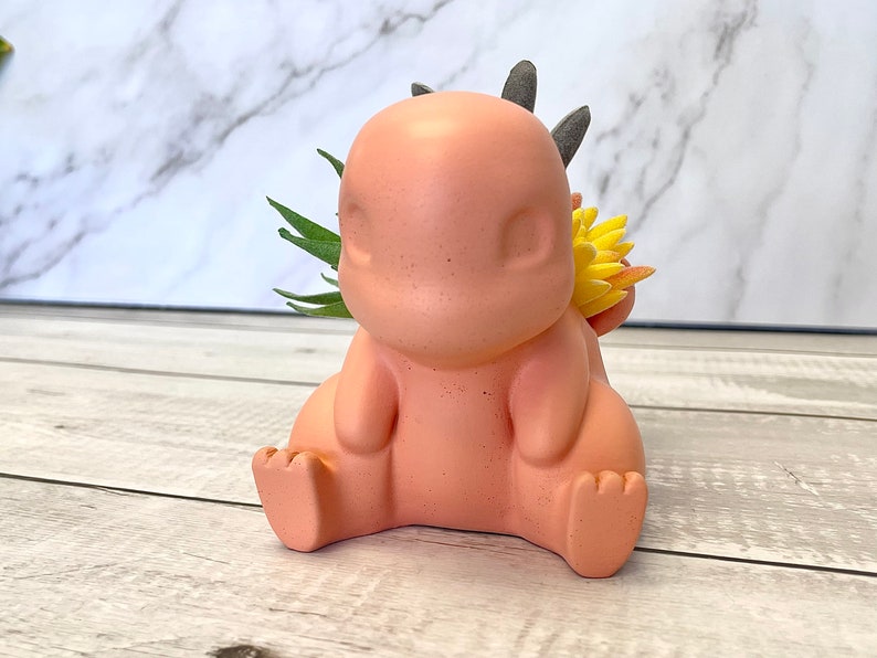 Planter Pot Concrete, Medium Fire Dragon Succulent Planter Home & Office Decor, Modern Indoor Planter, Unique planter, Cute Planter Pot Orange Terracotta