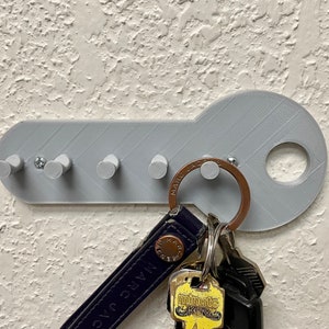 3D Printed Keychain Hook: Mounted Key Rack STL & OBJ Files (Digital Product)