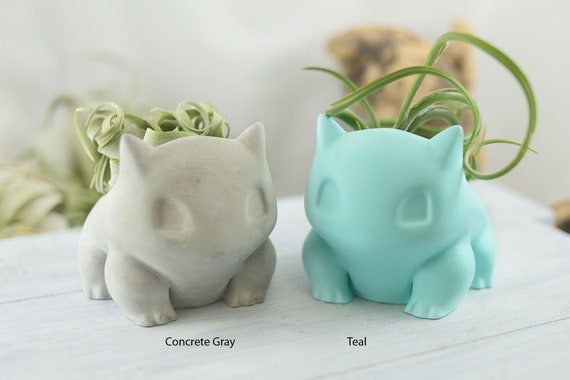 Concrete Medium Bulbasaur Succulent Planter Pokemon Office Etsy