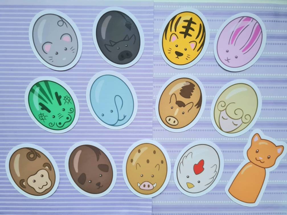 Chinese Zodiac Fruits Basket Stones