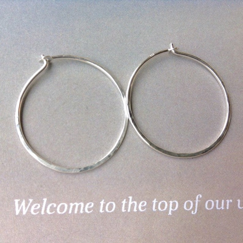 Thin Sterling Silver Hoop Earring in 3 Sizes One Inch Hoops Etsy Canada