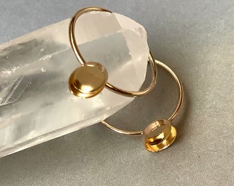 Gold Filled Bezel  Ring Blanks, Oval Bezel Gold Filled Ring Blanks, 7mmx5mm, 8mmx6mm, 6mmx4mm,Gold Stacking Ring Blanks, Jewelry Making