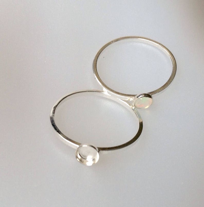 Sterling Silver Round Bezel Ring Blanks in 3mm, 4mm, 5mm, 6mm, 8mm, 10mm,Stacking Ring Blanks, Sterling Silver Bezel, Jewelry Making Supply image 5