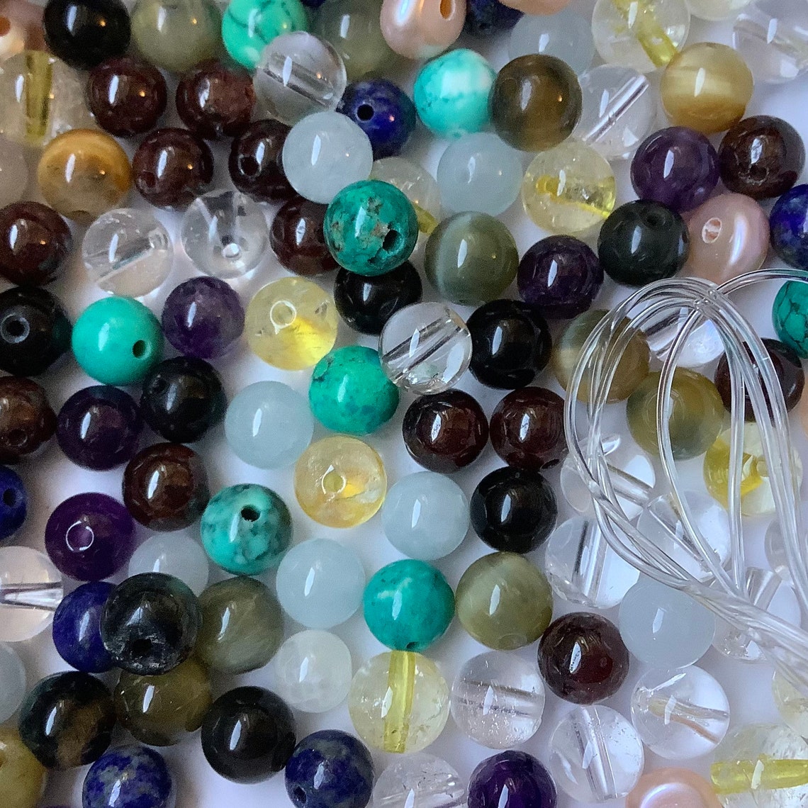 Gemstone Bead Bracelet Making Kit 6mm Beading Etsy