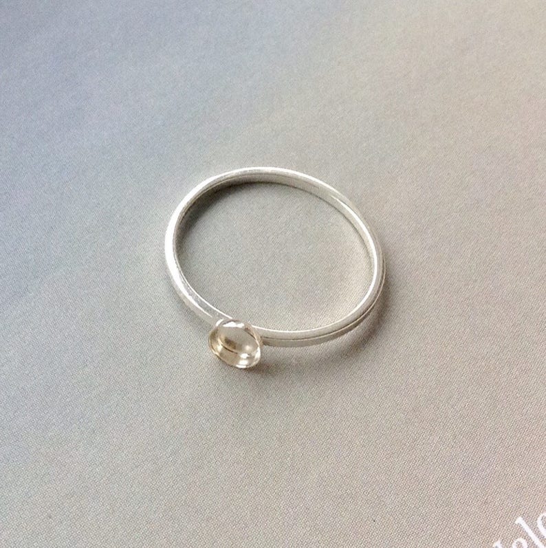 Sterling Silver Round Bezel Ring Blanks in 3mm, 4mm, 5mm, 6mm, 8mm, 10mm,Stacking Ring Blanks, Sterling Silver Bezel, Jewelry Making Supply image 2