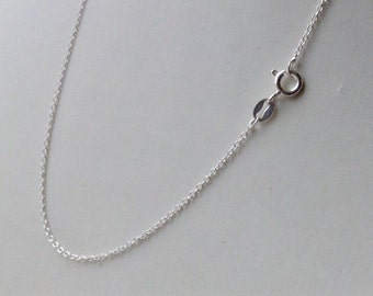Child Size Chain Necklace, 14 Inches Sterling Silver Chain Necklace, Child Length Necklace, Delicate  1.2mm sterling silver necklace