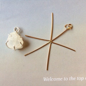 Handmade Gold Filled Pendant Blanks, 5 Prongs Pendant Setting for Nuggets, 20,18 Gauge,Gold Filled Prong Pendant setting, Claw Pendant Blank