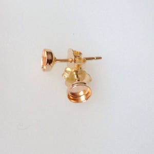 Gold Filled Round Bezel Cup Stud Earring Blanks, 3mm, 4mm, 5mm, 6mm, 8mm, 10mm, Yellow Gold Filled Stud Earring Blanks, Jewelry Making