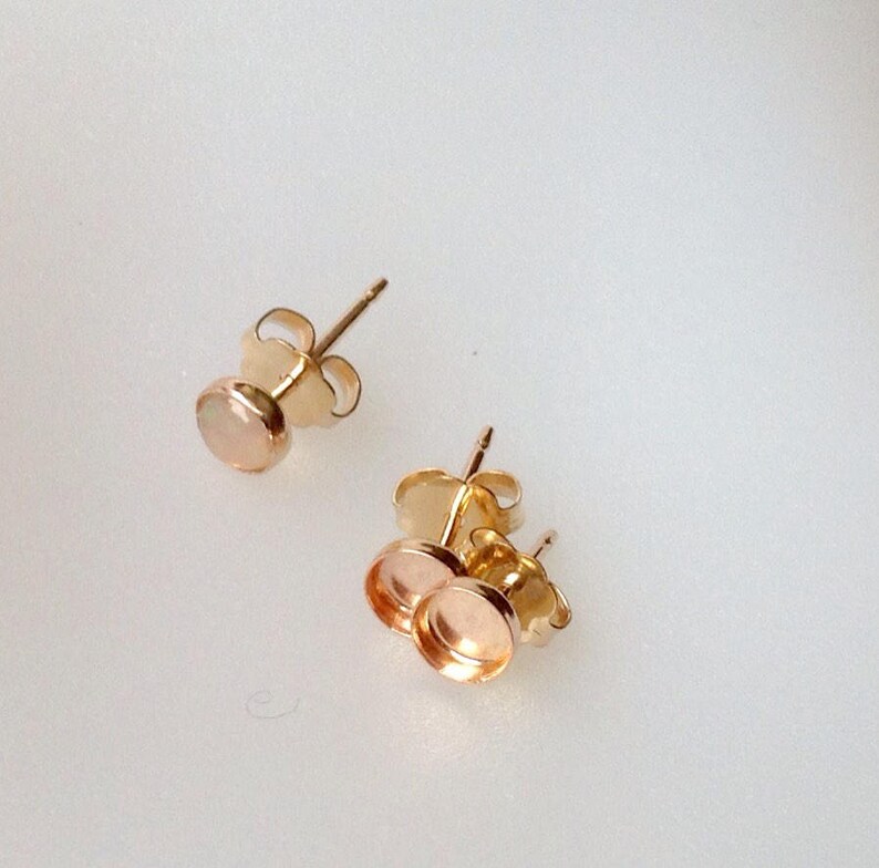 Gold Filled Bezel Cup Stud Earring Blanks 3mm 4mm 5mm 6mm Etsy