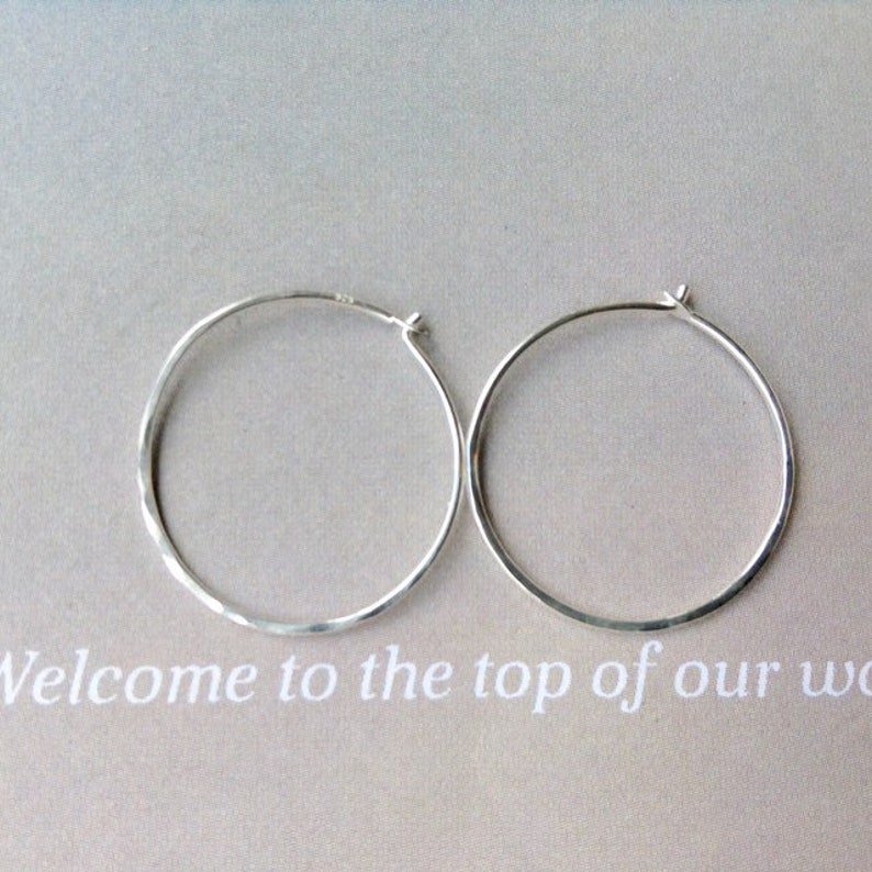 Sterling Silver Hoop Earring in 3 Sizes One Inch Hoops 3/4 Etsy