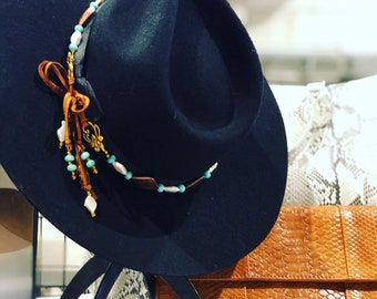 HAT BAND - Custom handmade beaded Tip-Top Hatband