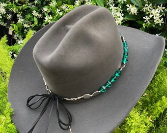 HATBAND - Custom handmade beaded Tip-Top Hatband.