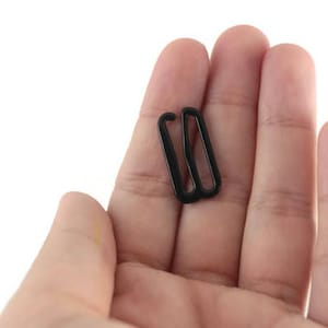 Black metal G hooks Strap hooks Bra making supplies Bow tie hardware image 4