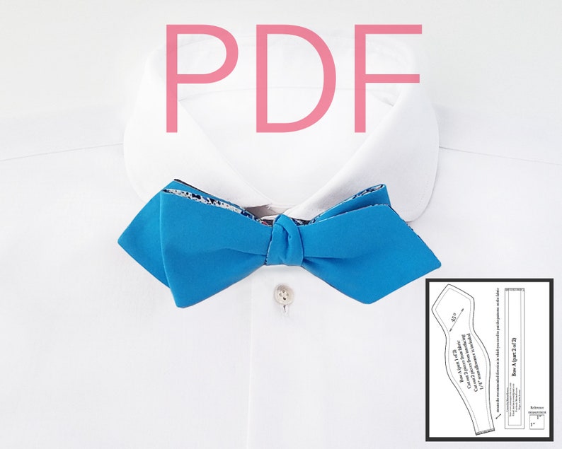 Bow Tie Sewing Pattern Diamond Tip Bow Tie Mens Bow Tie Etsy