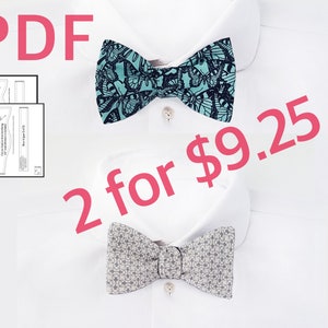 Bow tie sewing pattern PDF sewing patterns for men Freestyle and Large bow tie