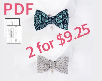 Bow tie sewing pattern PDF sewing patterns for men Freestyle and Large bow tie