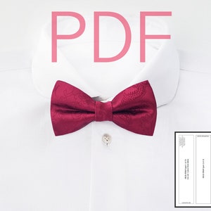 Pdf pre-tied bow tie digital sewing pattern and tutorial Bow tie how to Mens Wedding/Tuxedo/Classic bowtie pdf tutorial Pattern for bow tie image 1