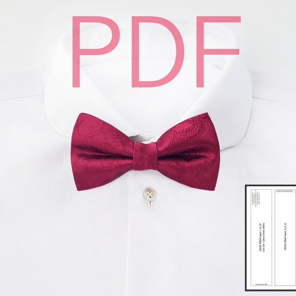 Pdf pre-tied bow tie digital sewing pattern and tutorial Bow tie how to Mens Wedding/Tuxedo/Classic bowtie pdf tutorial Pattern for bow tie