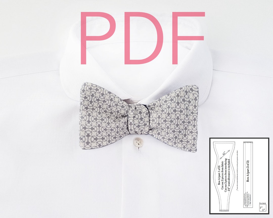 Bow Tie PDF Patterns Bowtie Sewing Patterns Fall Diy Men Bowtie Pdf ...