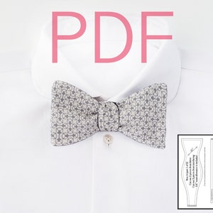 Bow tie PDF patterns Bowtie Sewing Patterns Fall diy Men Bowtie Pdf Digital Patterns with tutorial for freestyle adjustable self tie bow tie image 1