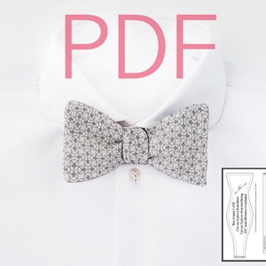 Bow tie PDF patterns Bowtie Sewing Patterns Fall diy Men Bowtie Pdf Digital Patterns with tutorial for freestyle adjustable self tie bow tie