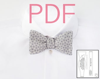 Bow tie PDF patterns Bowtie Sewing Patterns Fall diy Men Bowtie Pdf Digital Patterns with tutorial for freestyle adjustable self tie bow tie