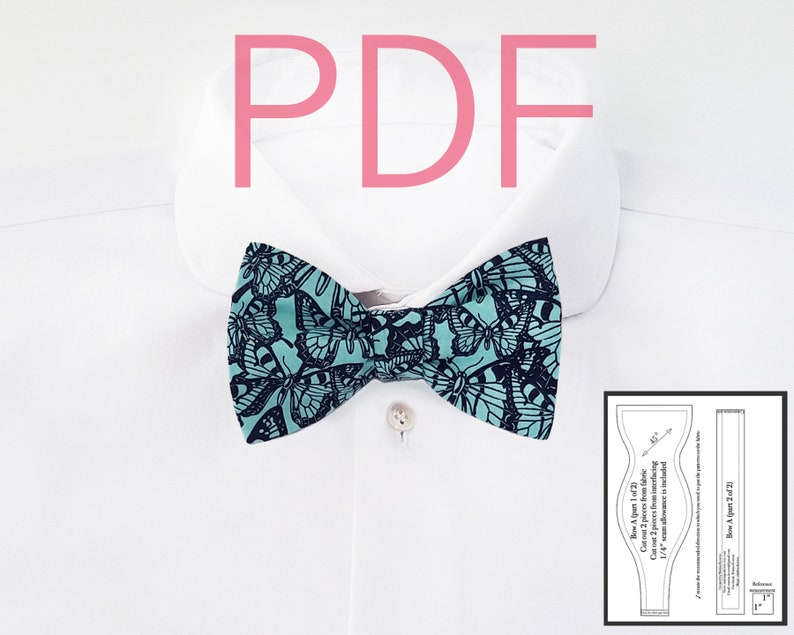 Big Bow Tie Pdf Self Tie Bow Tie Pdf Bow Tie Tutorial Adjust - Etsy