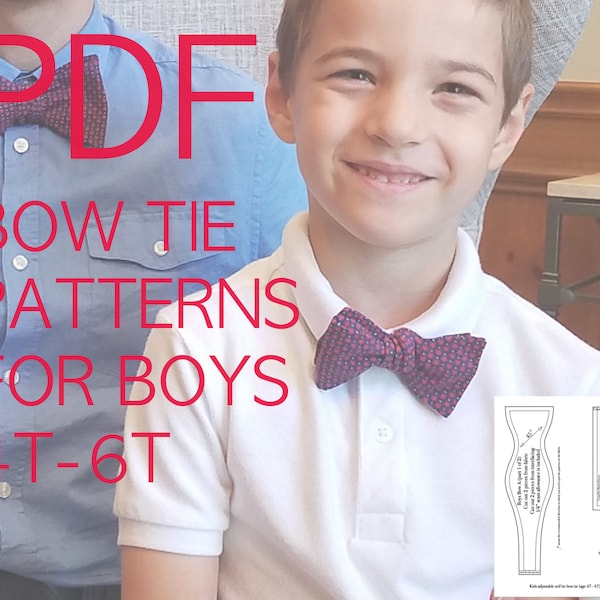 Boy bow tie PDF sewing pattern Bow tie instant download pattern
