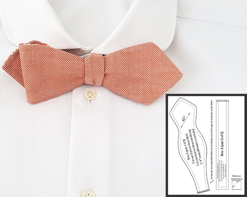 Bow tie pattern PDF Pre tied bow tie, Diamond bow tie Bow tie sewing pattern image 5