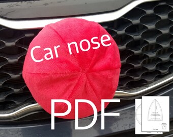 DIY car decor PDF sewing patterns Cute car decoration Reindeer nose pattern