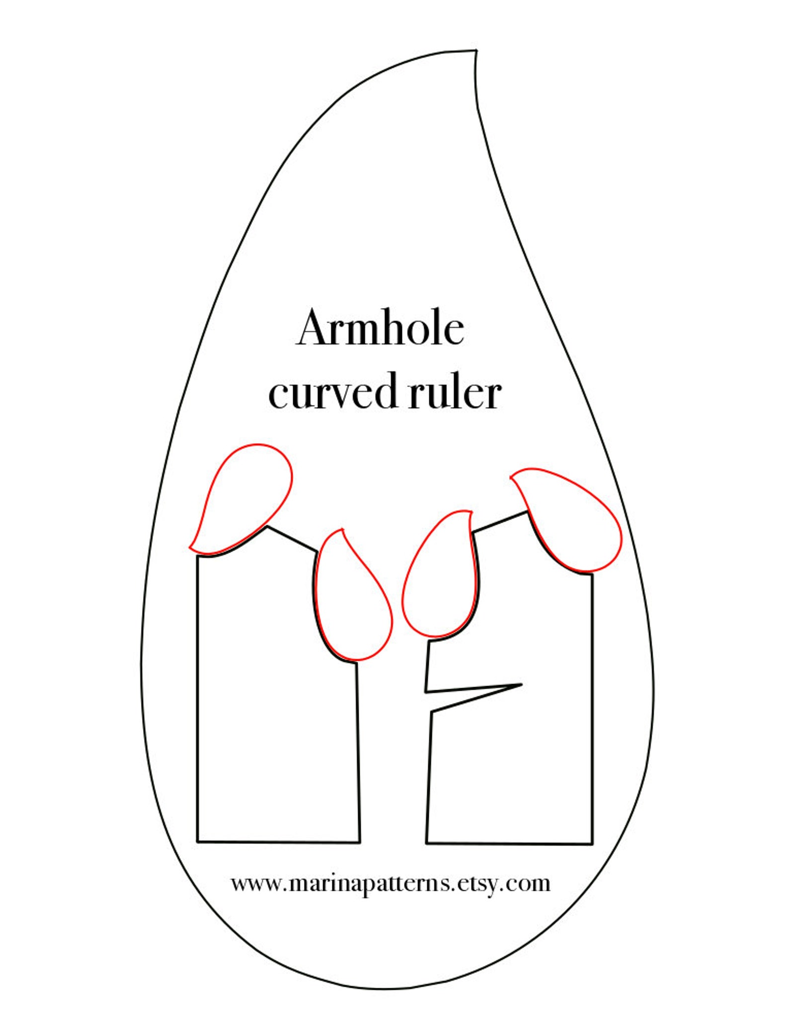 French Curve for Sewing, Sewing Ruler Template, Sewing Curve, Armhole ...