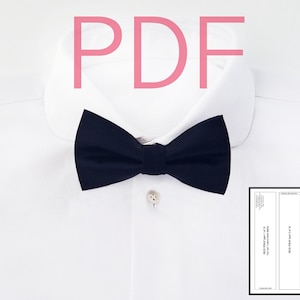 Peut inclure: Une chemise blanche avec un nœud papillon noir. La chemise a un col et une fermeture boutonnée. Le nœud papillon est noué autour du col. L'image comprend également un document PDF avec du texte sur la taille de la chemise.