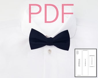 Bowtie sewing pattern, Pre tied Bow tie pattern and tutorial, Men sewing pattern for Classic/Tuxedo bow tie